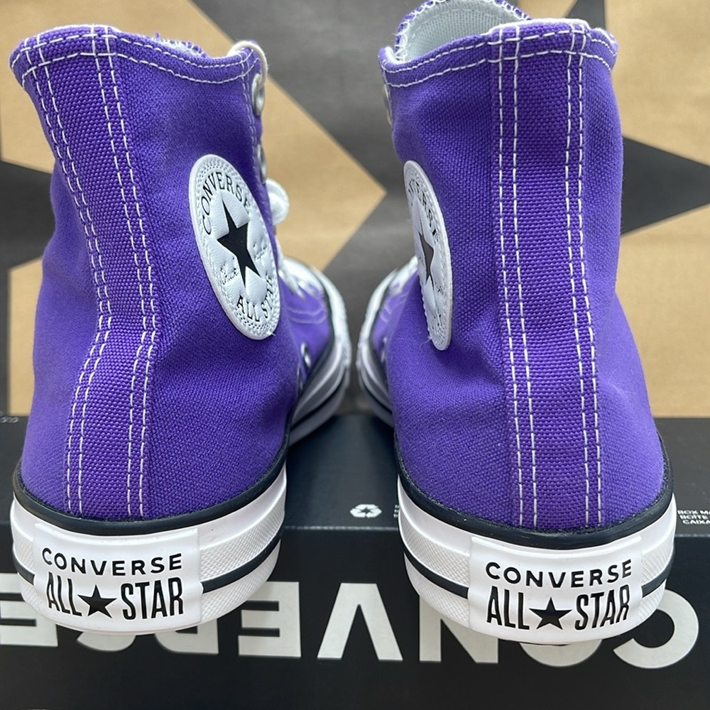 Converse WMNS All Star Purple Canvas Sneakers Hi Top Sneakers 137833F - Picture 15 of 16